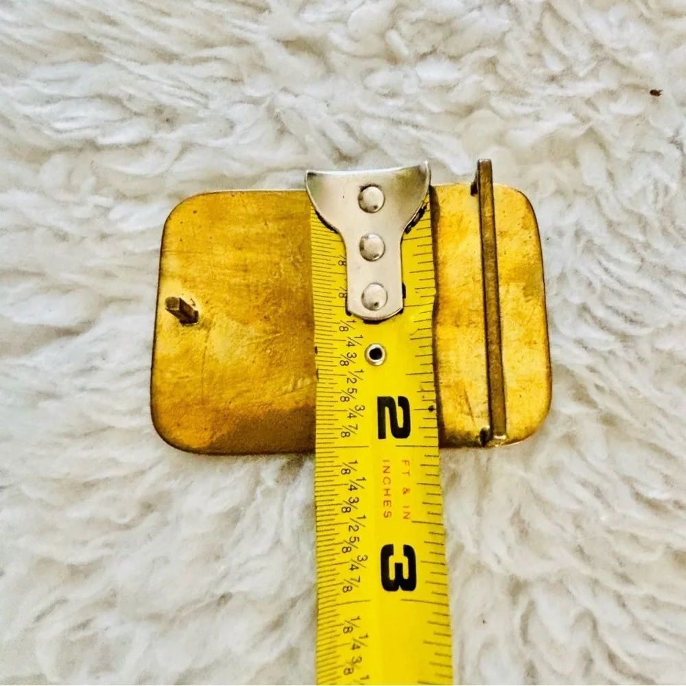 Vintage Gold/Multicolor Handcrafted Belt Buckle size 3” x 2”